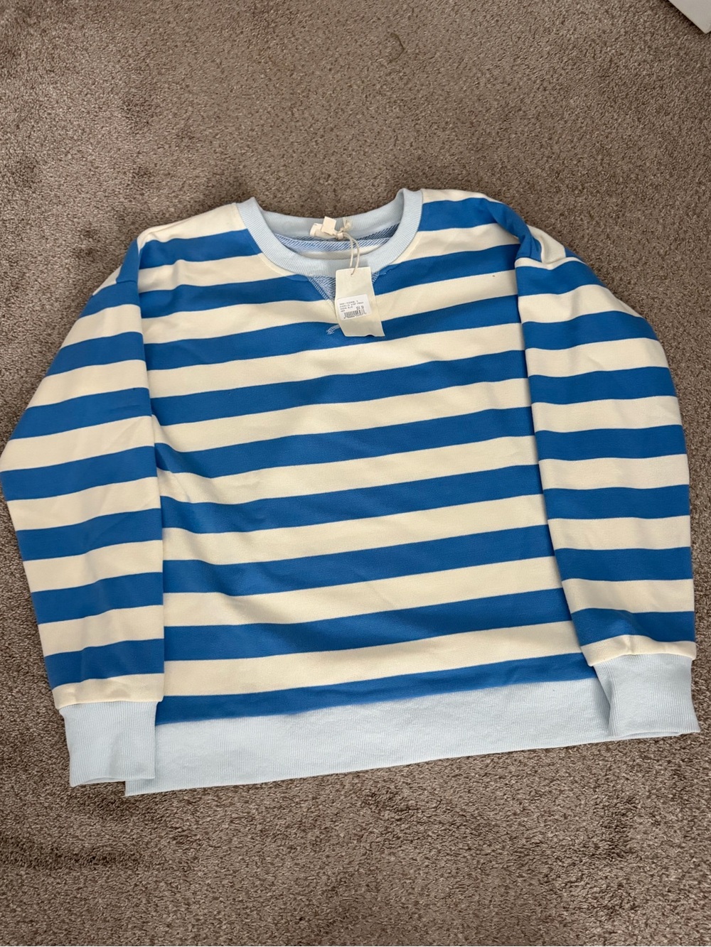 NWT - Hem and Thread Striped Sweatshirt (Small)